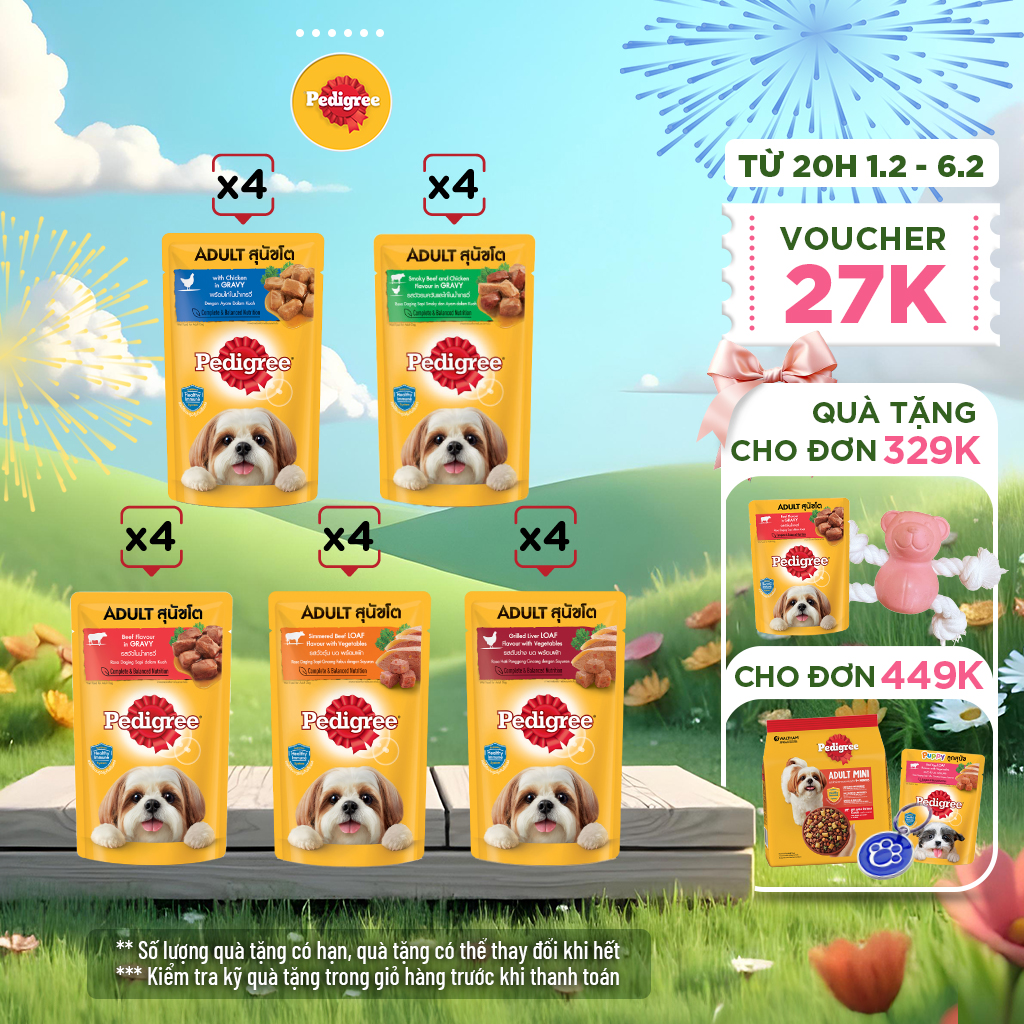 Thức Ăn Dạng Sốt Cho Chó Lớn PEDIGREE 130g (20 Túi)