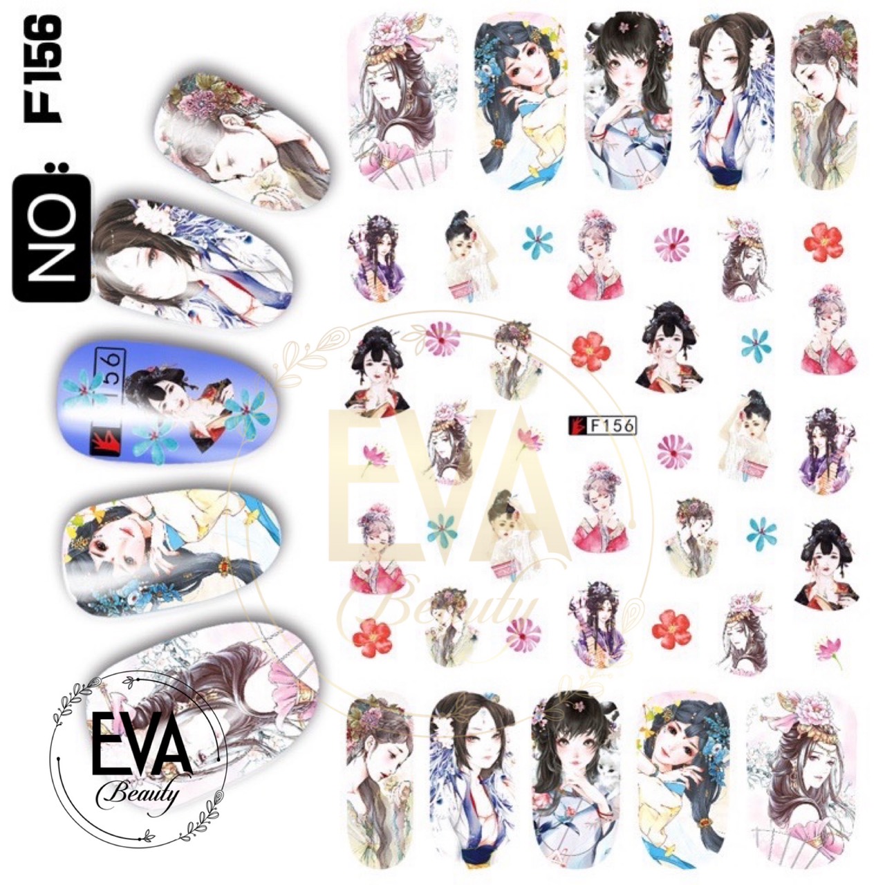 [Hcm]Decal Dán Móng Tay 3D Nail Sticker Hoạ Tiết Nhân Vật Truyện Tranh Phong Cách Trung Hoa Anime Girls F156