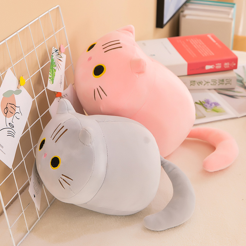 Gấu bông mèo hoạt hình dài 46cm Thú Nhồi Bông Hình Chú Mèo Đen Đáng Yêu Trang Trí Phòng Ngủ Gối Mèo 