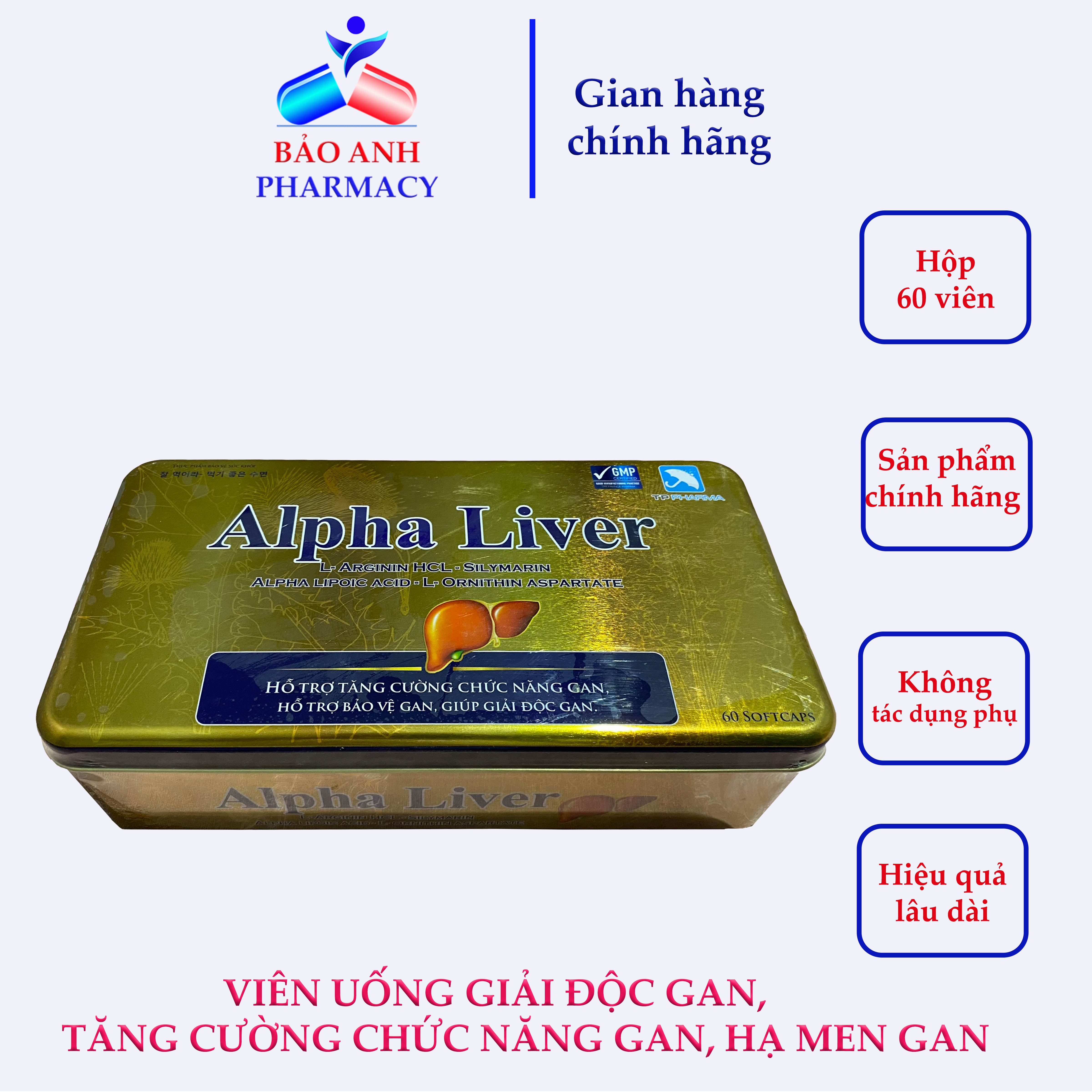 Alpha Liver - Giải Độc Gan Cao Cấp - Hộp Kim Loại Cao Cấp 60 Viên
