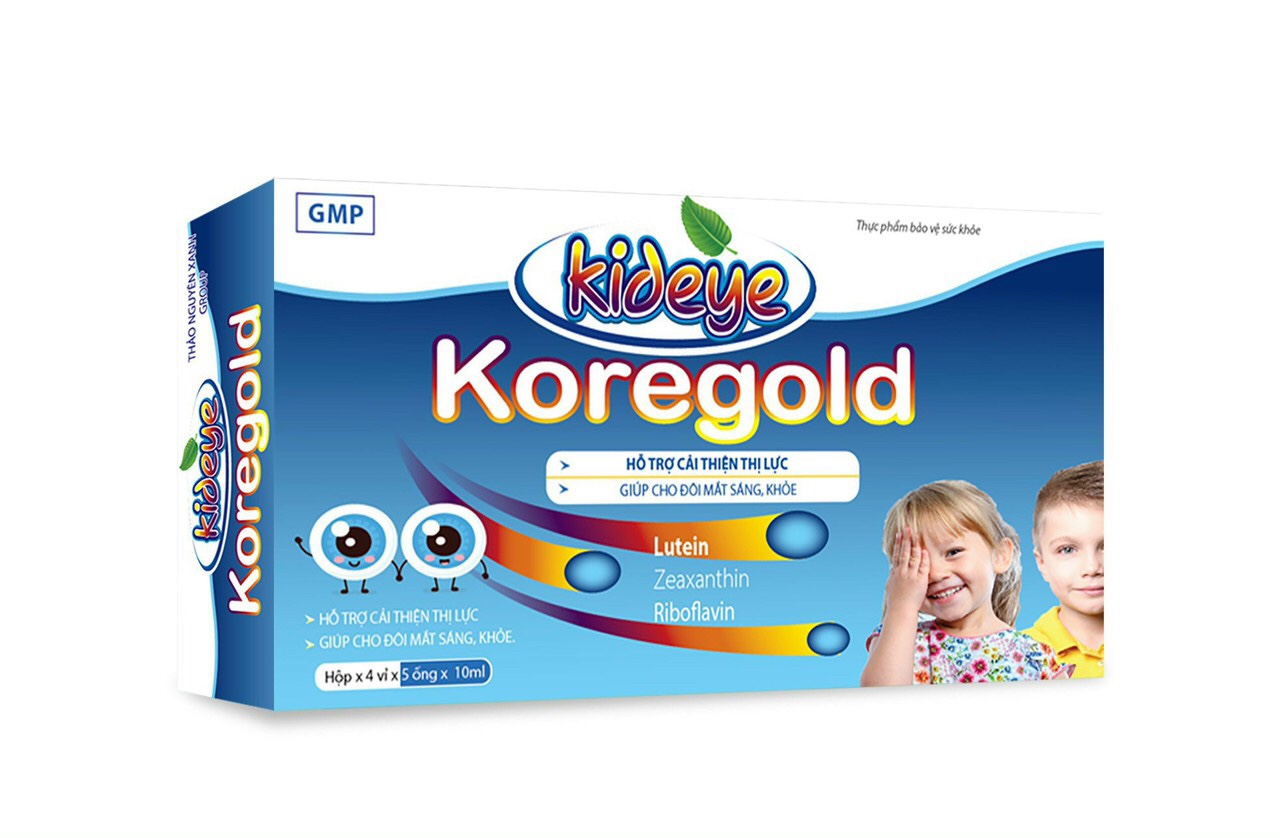 Siro Sáng Mắt Cho Trẻ Nhỏ Kid Eye Kore Gold - Thành Phần 100% Thảo Dược - Giúp Cải Thiện Thị Lực Mắt Sáng Khỏe - Hộp 20 Ống X10Ml Chuẩn Gmp