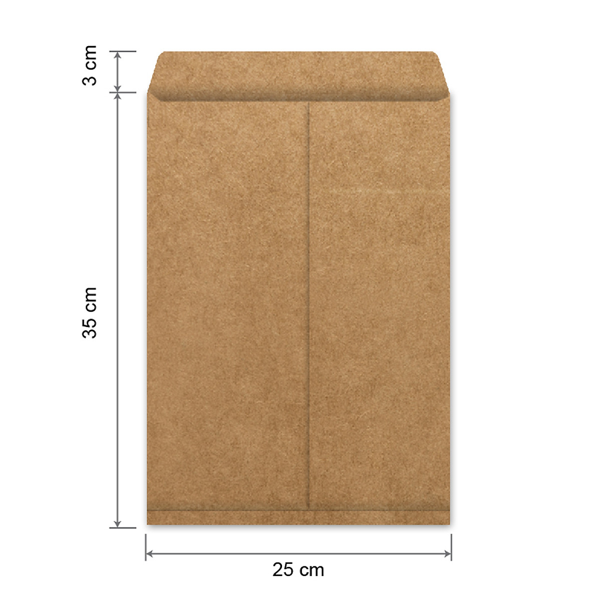 Bao Thư Giấy KRAFT A4 - 25X35CM - Loại Tốt - Xấp 10 Cái - Nắp Không Keo