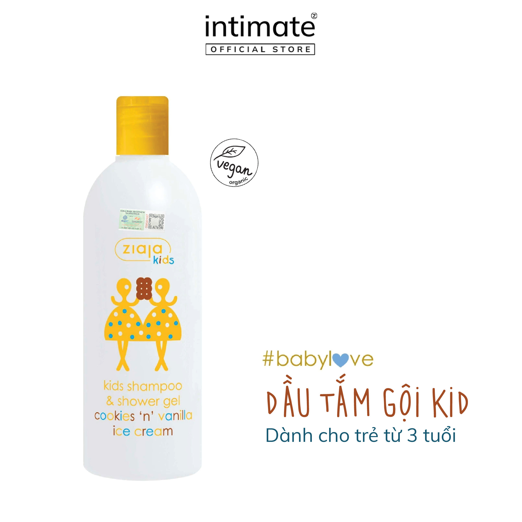Sữa Tắm Gội 2in1 Ziaja Kids Hương Kem Cookies Vanilla ZIAJA BANIPHAR Không Gây Khô Kích Ứng Da 400ml