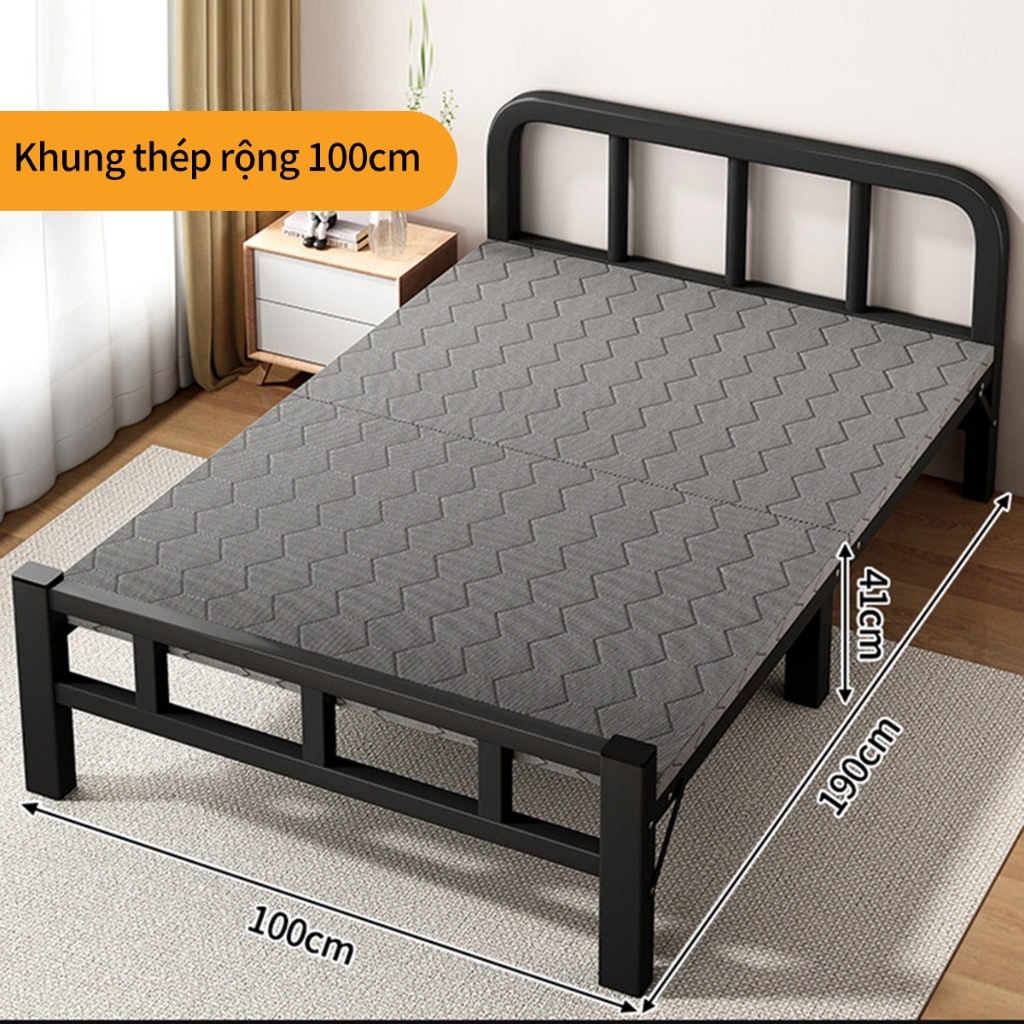 【Ống thép gia cố】 Giường gấp đơn gia đình/văn phòng/ký túc xá/nhà thuê/giường bệnh nhân tĩnh âm