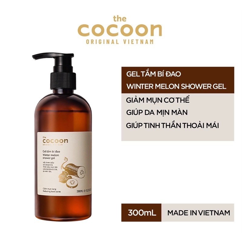 [Hcm]Gel Tắm Bí Đao Cocoon 300Ml Từ Thiên Nhiên Cho Da Mụn