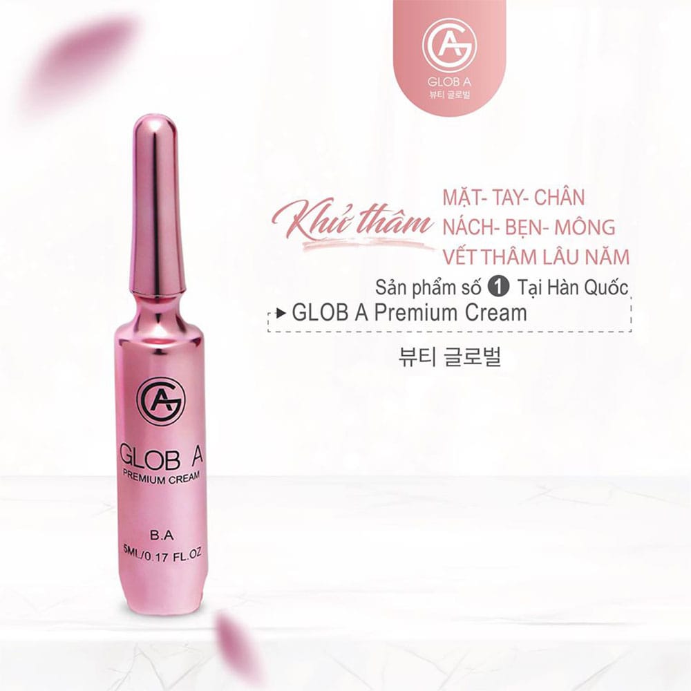 [HCM]Kem khử thâm Glob A BA làm sáng nách bẹn mông gối Premium Cream  5ml Hàn Quốc