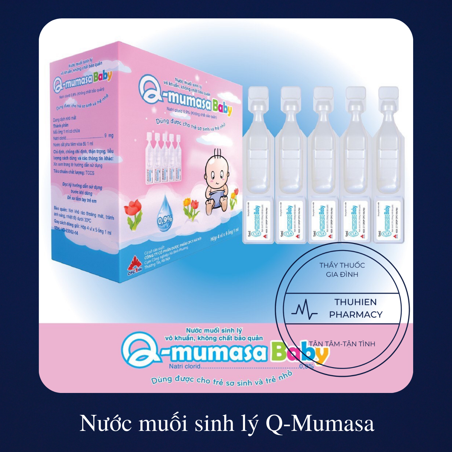 Q - Mumasa Nước Muối Sinh Lý Vô Khuẩn An Toàn Cho Bé (Hộp 20Ống)