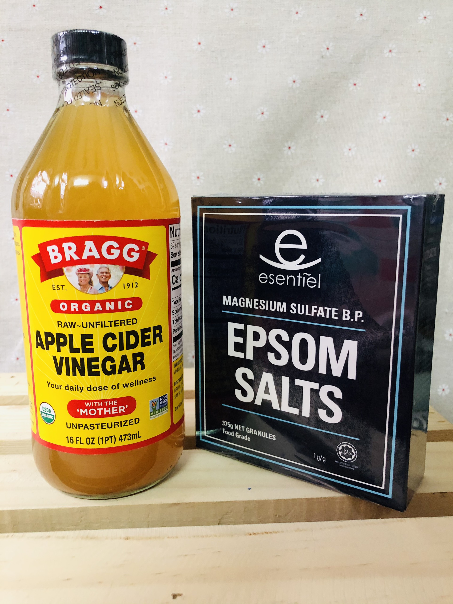 [Hcm]Combo Giấm Táo Hữu Cơ Bragg Và Muối Epsom Salt Giúp Tẩy Tế Bào Chết Giảm Mụn Giảm Vết Thâm Detox Cơ Thể