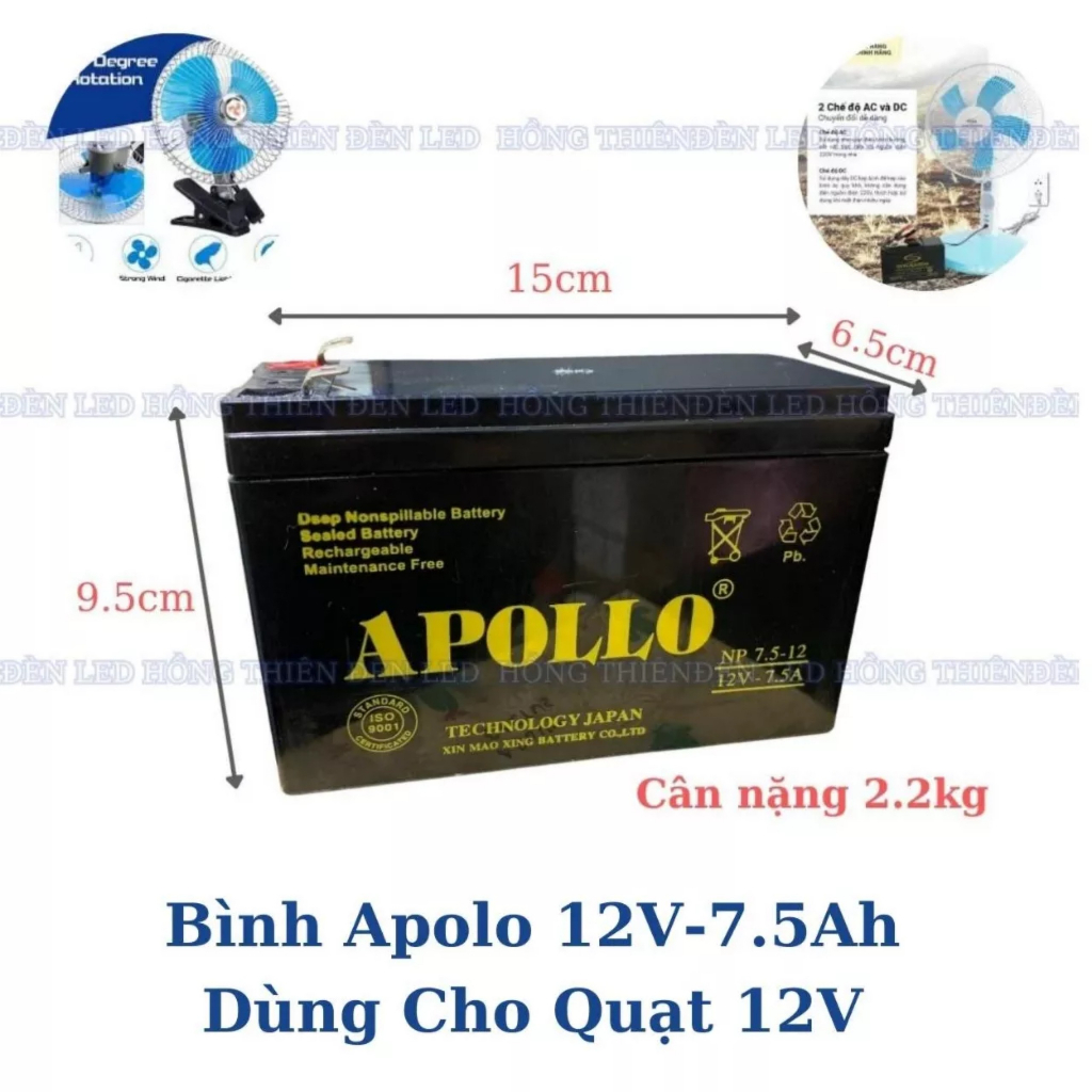 [HONJIANDA] Quạt Kẹp Bình 12v Để Bàn 12 inch/16 inch HJD0212 - kèm dây kẹp bình