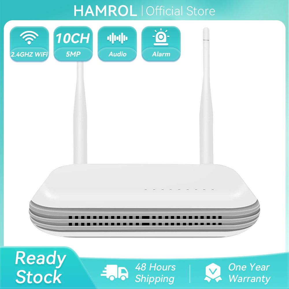 Hamrol Wireless NVR 8CH 5MP CCTV WiFi NVR H.265X Network Security Video Recorder Support Face Detect