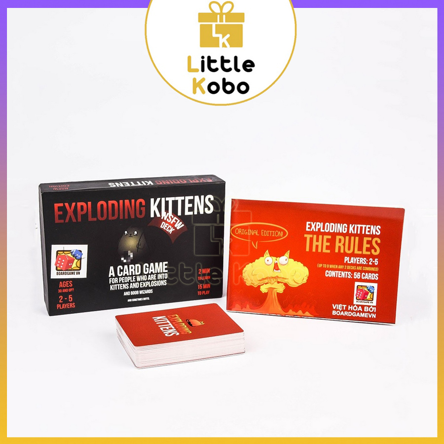 [Hộp Cứng Đen 16+] Bài Mèo Nổ Việt Hóa Exploding Kittens Boardgame 154 Lá Chất Giấy Dày Chống Nước B