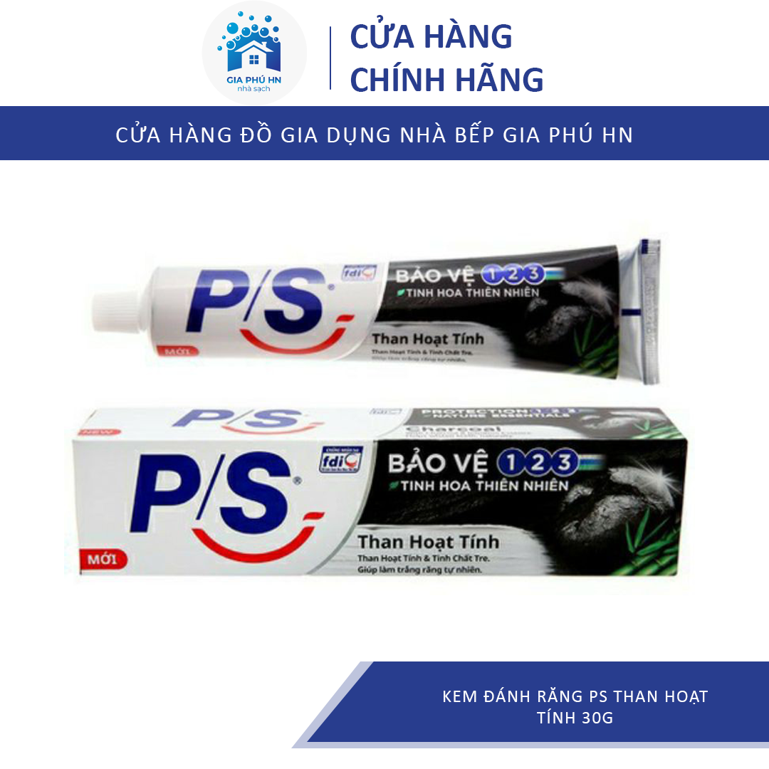 [Rẻ Hơn - Hoàn Tiền] Kem Đánh Răng Ps Than Hoạt Tính 30G Làm Trắng Chống Sâu Răng