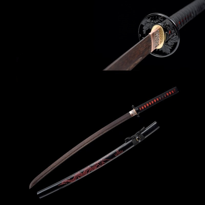 Dụng cụ tập luyện  võ thuật trưng bày kiếm gỗ katana Nhật 032
