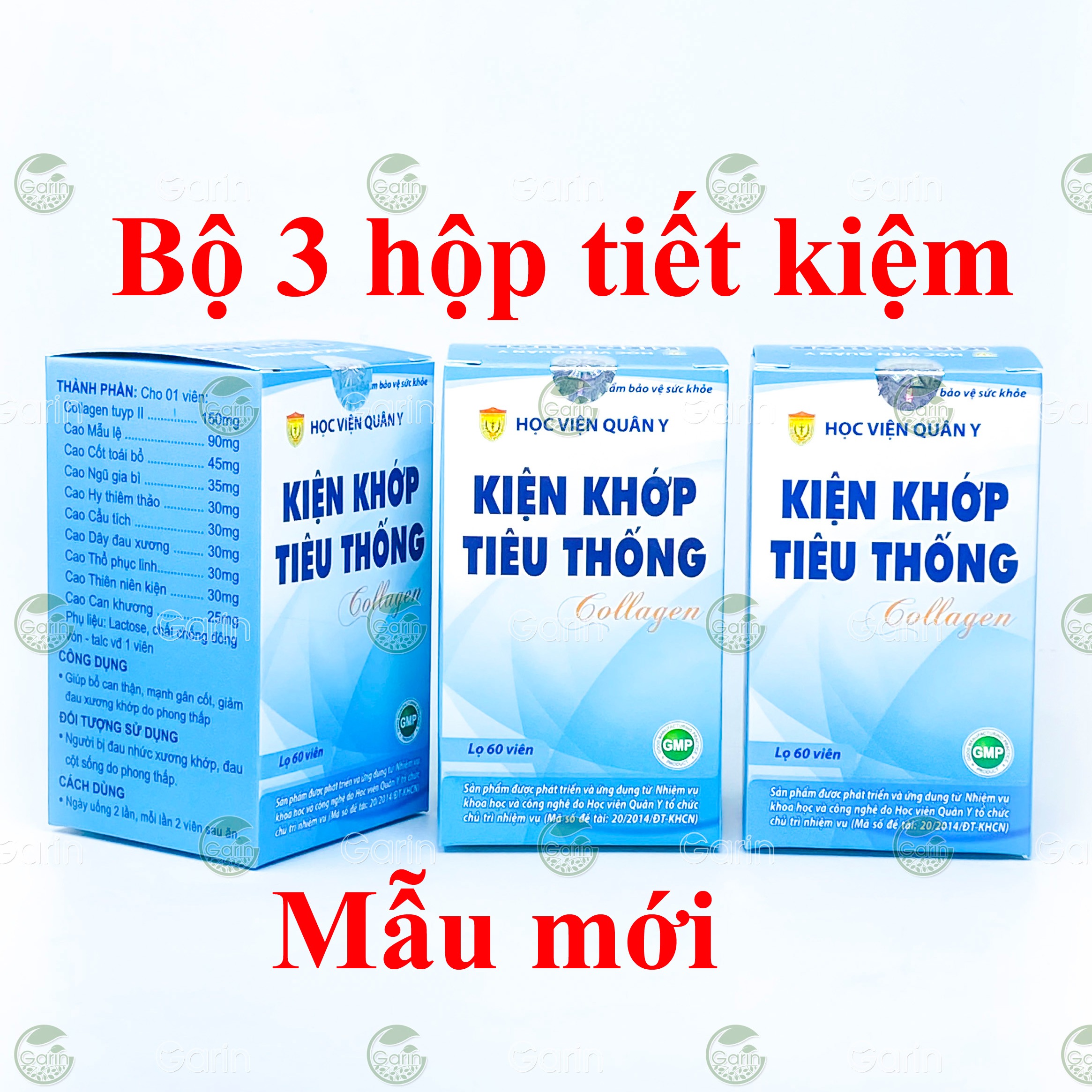 [Hcm]Bộ 3 Hộp Kiện Khớp Tiêu Thống Collagen Học Viện Quân Y (60 Viên X 3) Giúp Bổ Can Thận Mạnh Gân Cốt Giảm Các Triệu Chứng Đau Nhức Xương Khớp Thoái Hóa Xương Khớp Phòng Ngừa Thoát Vị Đĩa Đệm