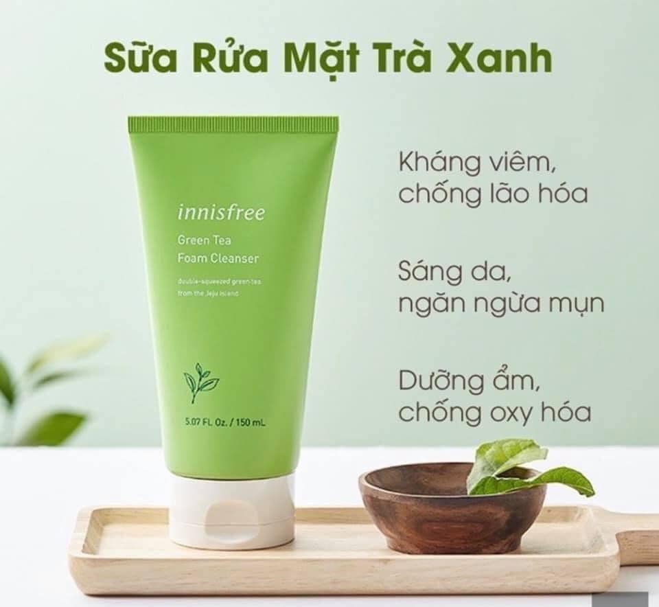 Sữa Rửa Mặt Làm Sạch Từ Trà Xanh Đảo Jeju Innisfree Green Tea Foam Cleanser 150Ml - New