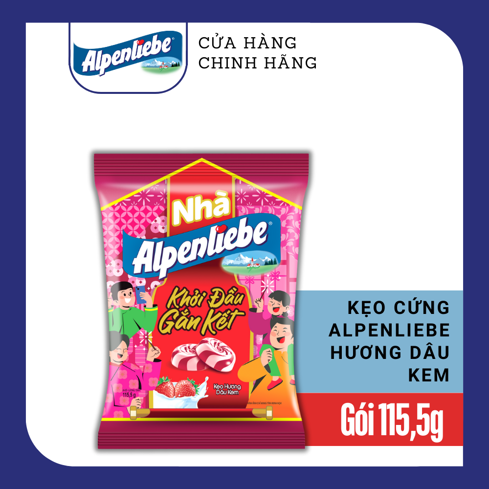 Kẹo cứng Alpenliebe (Gói nhỏ) đậm vị sữa béo hương Caramel Dâu sữa Trà sữa Cà phê Phố và kẹo cứng có