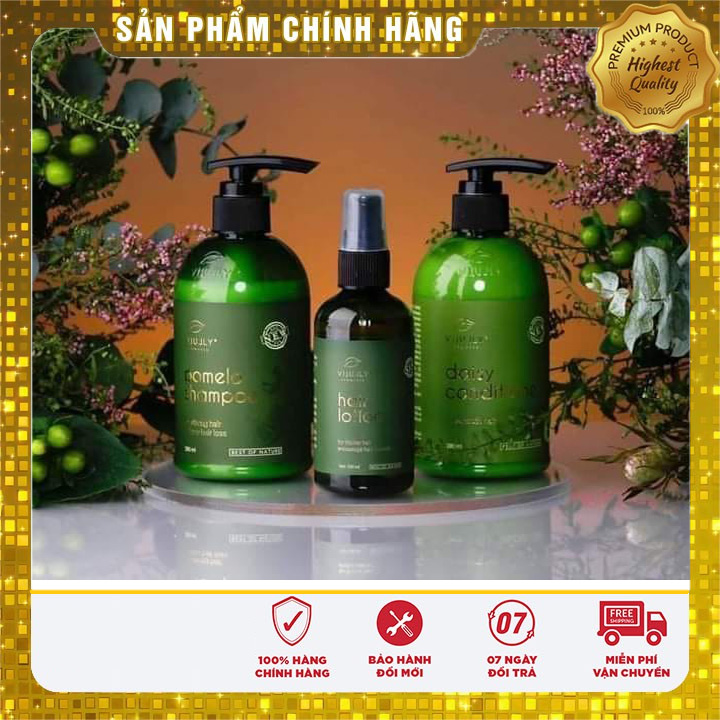 [Chính Hãng] Combo Vijully Xịt Bưởi Dầu Gội Dầu Xả Không Vỏ