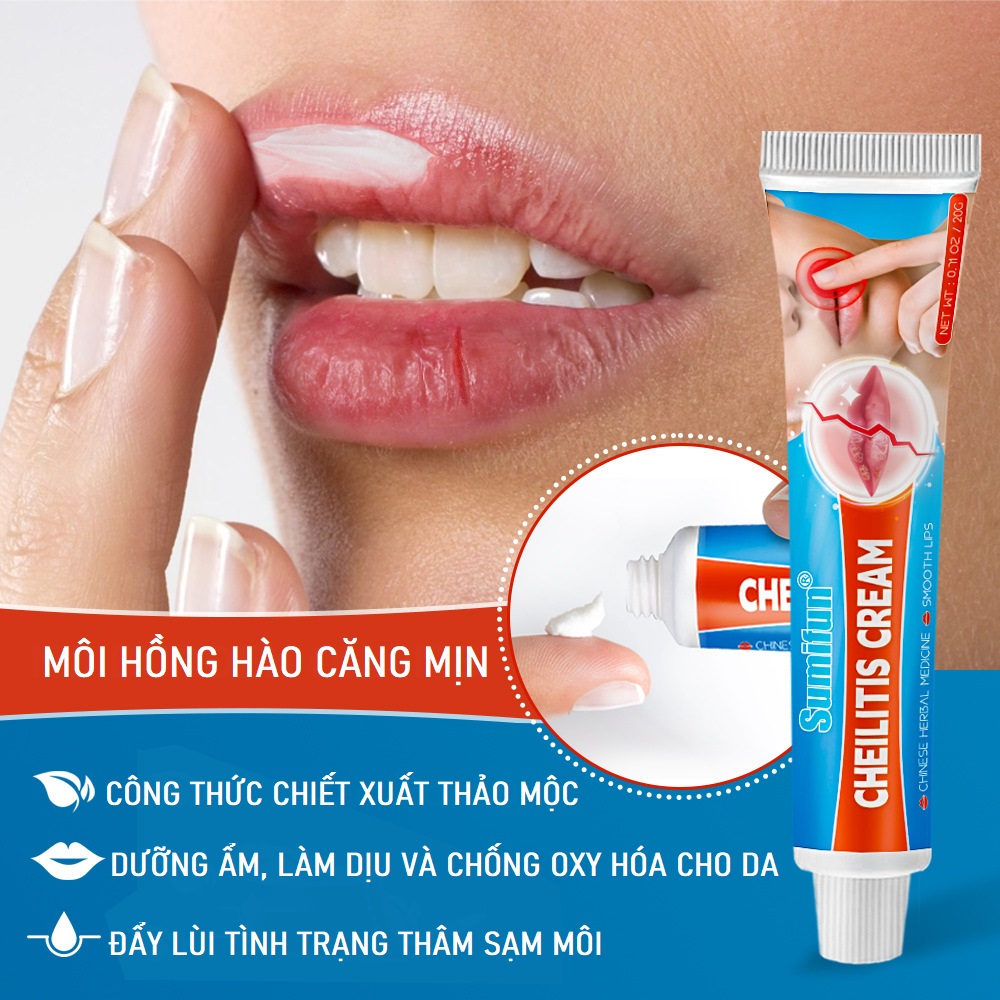 Kem Dưỡng Môi SUMIFUN Cheilitis Cream 20g Giúp Cung Cấp Độ Ẩm Cải Thiện Tình Trạng Khô Nứt NẻThâm Sạm Môi Khiến Môi Hồng Hào