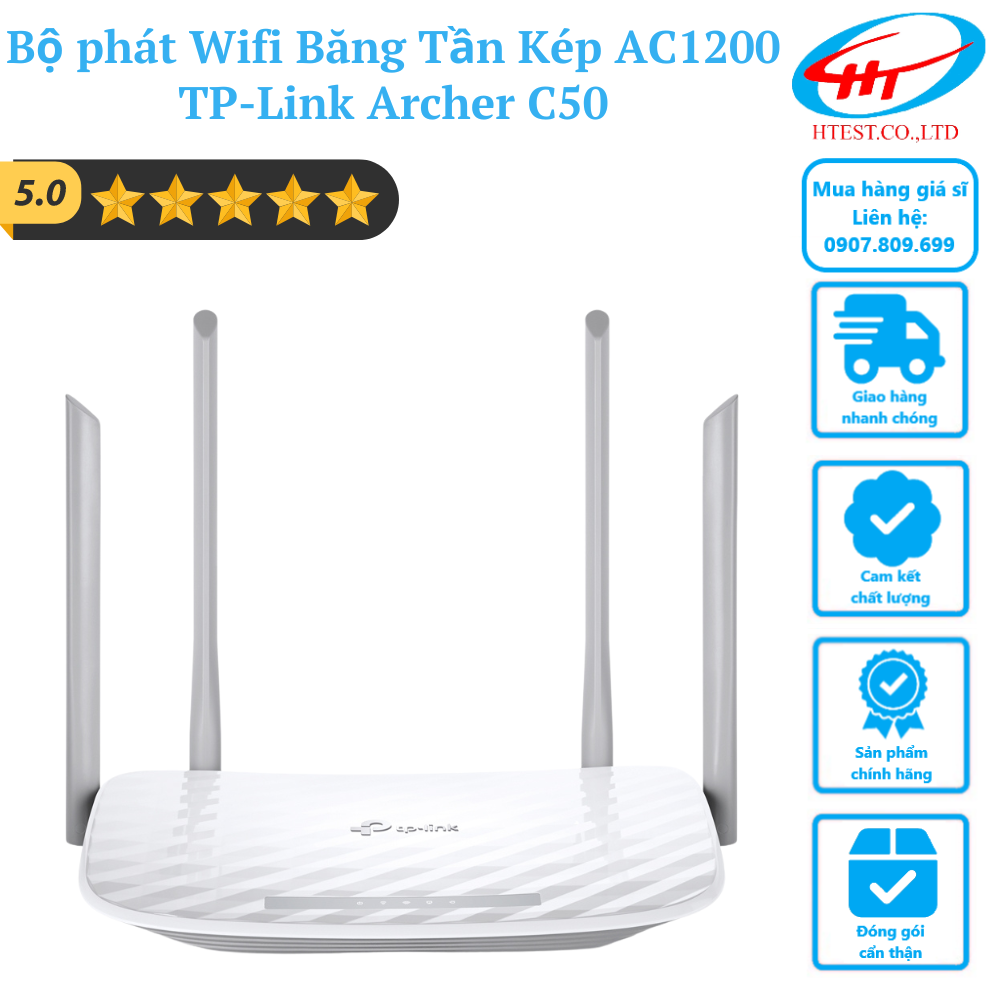 Router – Bộ phát WIFI Băng Tần Kép AC1200 – TP-Link Archer C50