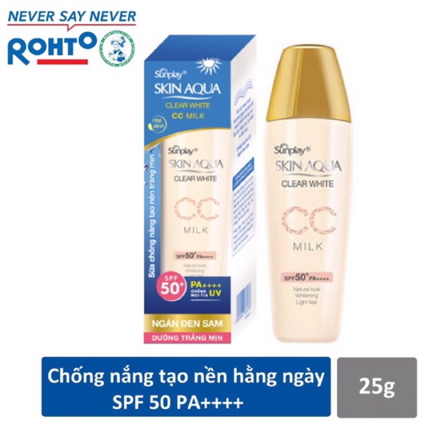 Kem chống nắng tạo nền hàng ngày Sunplay Skin Aqua Clear White Cc Milk 25g cam kết hàng đúng mô tả chất lượng đảm bảo an toàn đến sức khỏe người sử dụng
