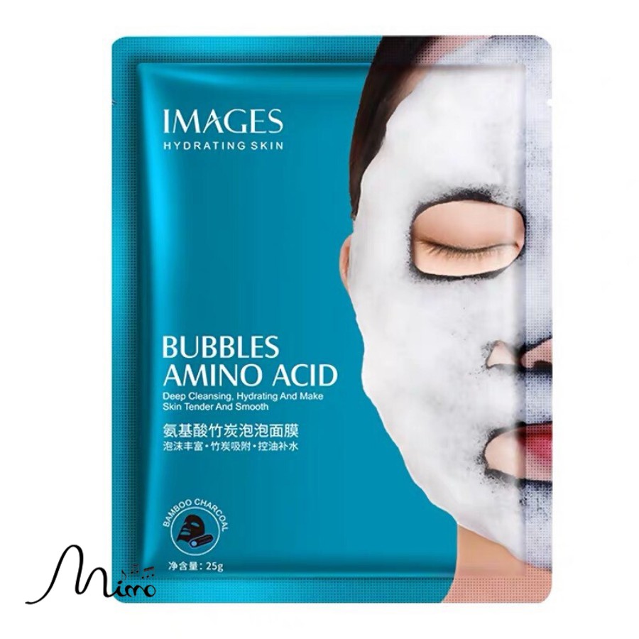 Mặt nạ sủi thải độc bubbles amino acid xanh hoạt chất than hoạt tính làm sạch sâu - mimomart HN