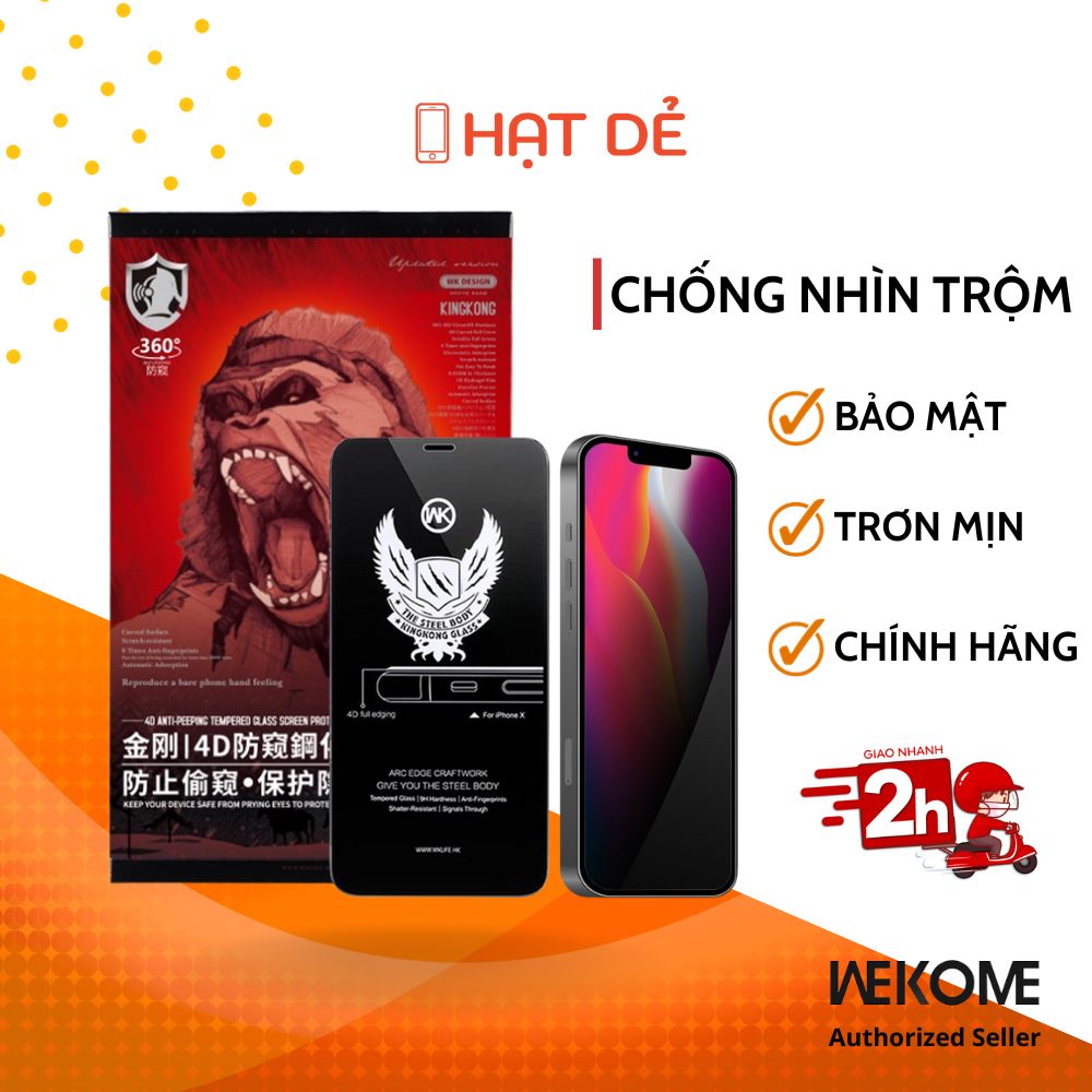 Kính Cường Lực KingKong Chống Nhìn Trộm Dành Cho iphone 7Plus/8Plus/X/Xs Max/11 Pro Max/12 Pro Max/13/13 Pro/13 Pro Max/14/14 Pro/14 Pro Max/15/15 Plus/15 Pro/15 Pro Max - phukienhatde