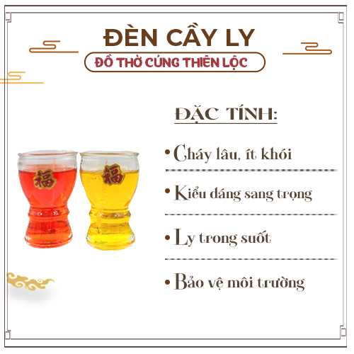 Đèn Cầy Ly Cúng Q07 Hoa Sen Cao 10cm Cháy Liên Tục 30 Tiếng Đồ Thờ Cúng Thiên Lộc - Cặp 2 Ly