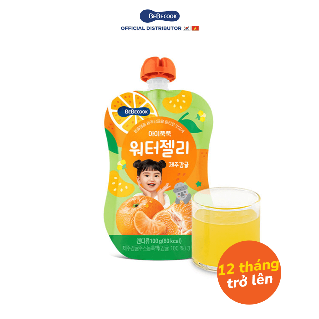 Thạch trái cây BeBecook dạng nước hương vị trái cây hữu cơ dành cho bé từ 1 tuổi 100ml/túi