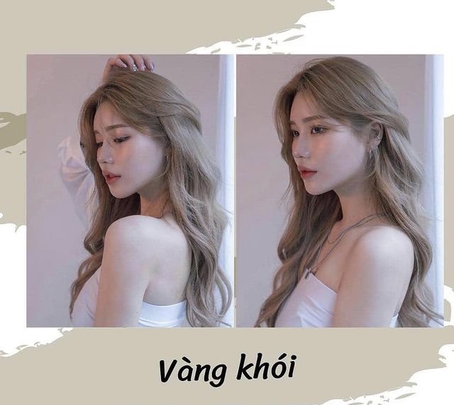 (Nhuộm Collagen Siêu Dưỡng Màu Vàng Khói) Kem Nhuộm Tóc Tại Nhà Không Mùi Màu Chuẩn Bóng Đẹp Tự Nhiên