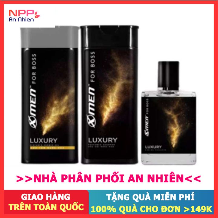 Combo Tắm Gội Và Nước Hoa X - Men For Boss Luxury (180G+180G+50Ml) - Npp An Nhiên