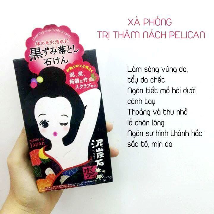 Xà Phòng Trị Thâm Nách Pelican Cleansing Soap For Black Spots - Cam Kết Làm Trắng Datrị Thâm Hết Mùi Hôi - Nhật Bản