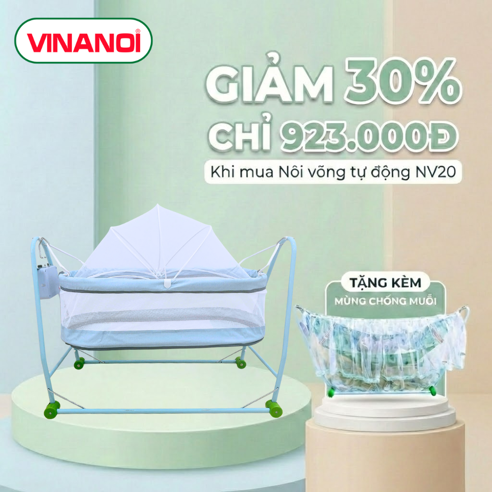 [FREESHIP MAX] Nôi Võng Tự Động Giá Rẻ Cho Bé VINANOI NV20X Dùng làm NÔI và VÕNG đưa tự động tiết kiệm chi phí dùng cho bé đến 5 tuổi