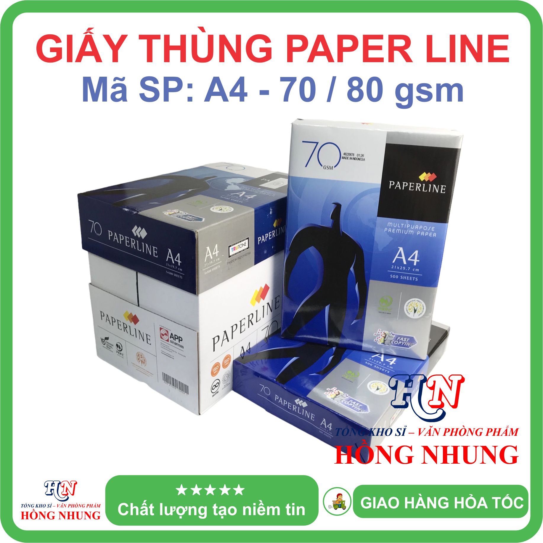 [SALE] Giấy thùng Paper line A4 Định Lượng 80 / 70 gsm Giấy mịn Phù Hợp Với Các Loại Máy In Giúp Bạn Thoải Mái In Photo Mà Không Lo Kẹt Giấy
