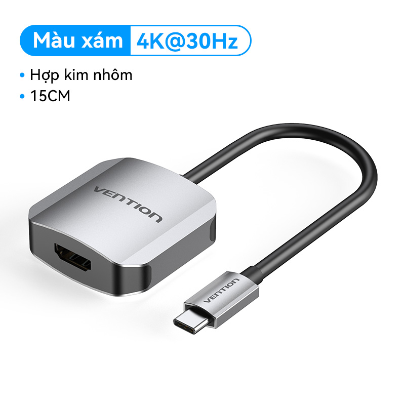 Vention Bộ Chuyển Đổi USB C Sang HDMI Thunderbolt 3 dây Type C Sang HDMI Hỗ Trợ USB 3.1 1080P 4K UHD