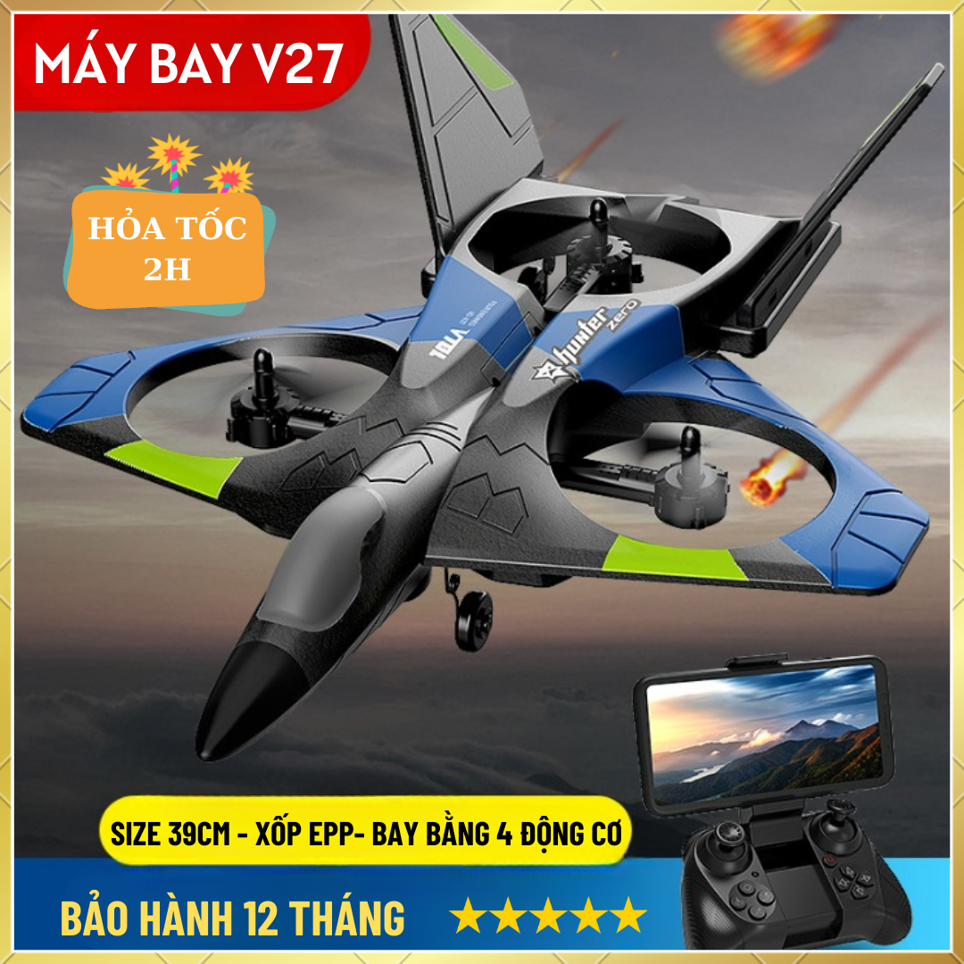 Đồ chơi máy bay điều khiển từ xa V27 Máy Bay Chiến Đấu Điều Khiển Từ Xa- Máy Bay Phản Lực Giá Rẻ - M