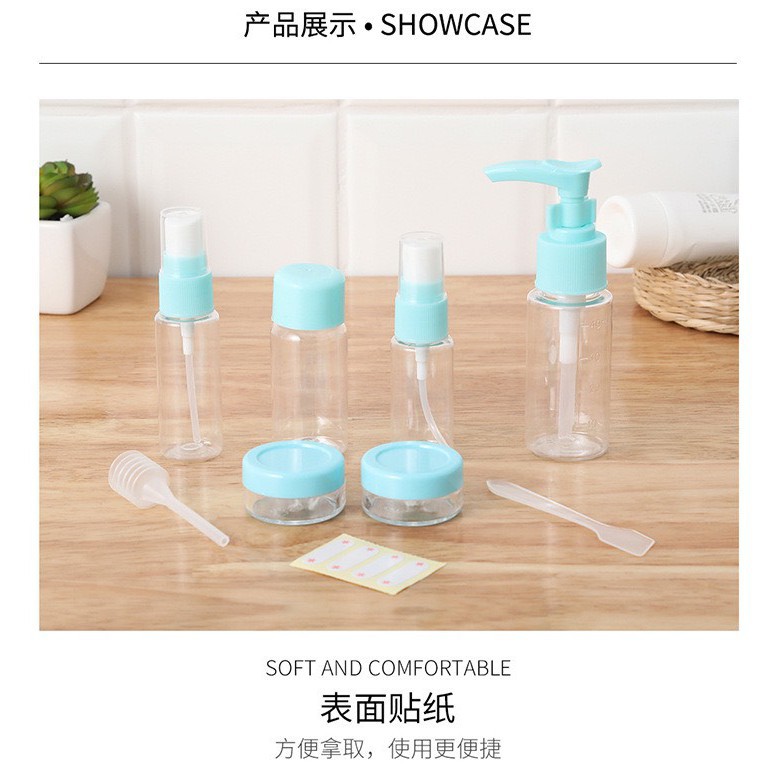 Bộ chiết mỹ phẩm du lịch 8 món tiện lợi 88156 SHOP HOÀNG XUÂN