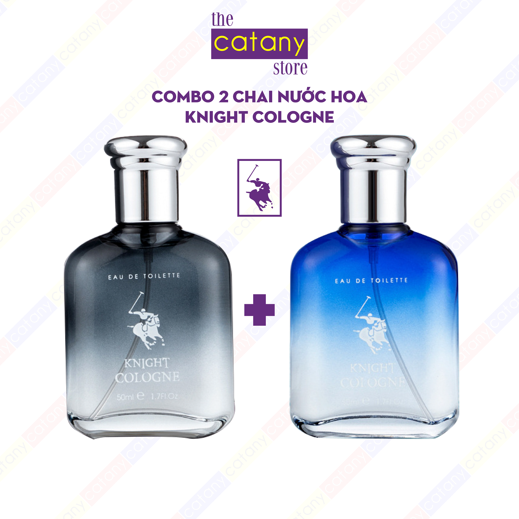 Combo 2 Chai Nước Hoa Nam Knight Cologne 50Ml - Nước Hoa Kỵ Sĩ Đen Nam Tính Mạnh Mẽ - Hàng Nội Địa