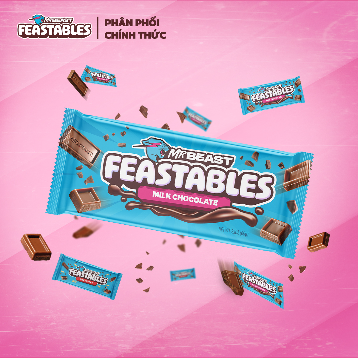 [Chính Hãng] Socola Feastables MrBeast Sữa 60g Kẹo