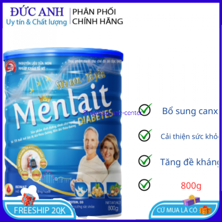 Sữa non - tổ yến Menlait Diabetes sản phẩm dinh dưỡng dành cho người tiểu đường ( Hộp 800g ) - DƯỢC 