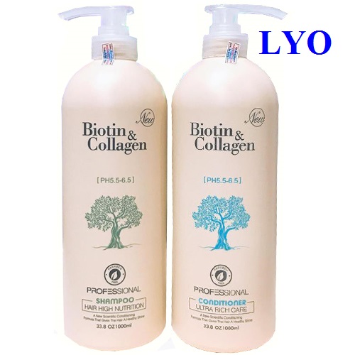 Bộ dầu Gội Xả Biotin Collagen Trắng Giúp Phục Hồi Chống Rụng tóc 500-1000ml.