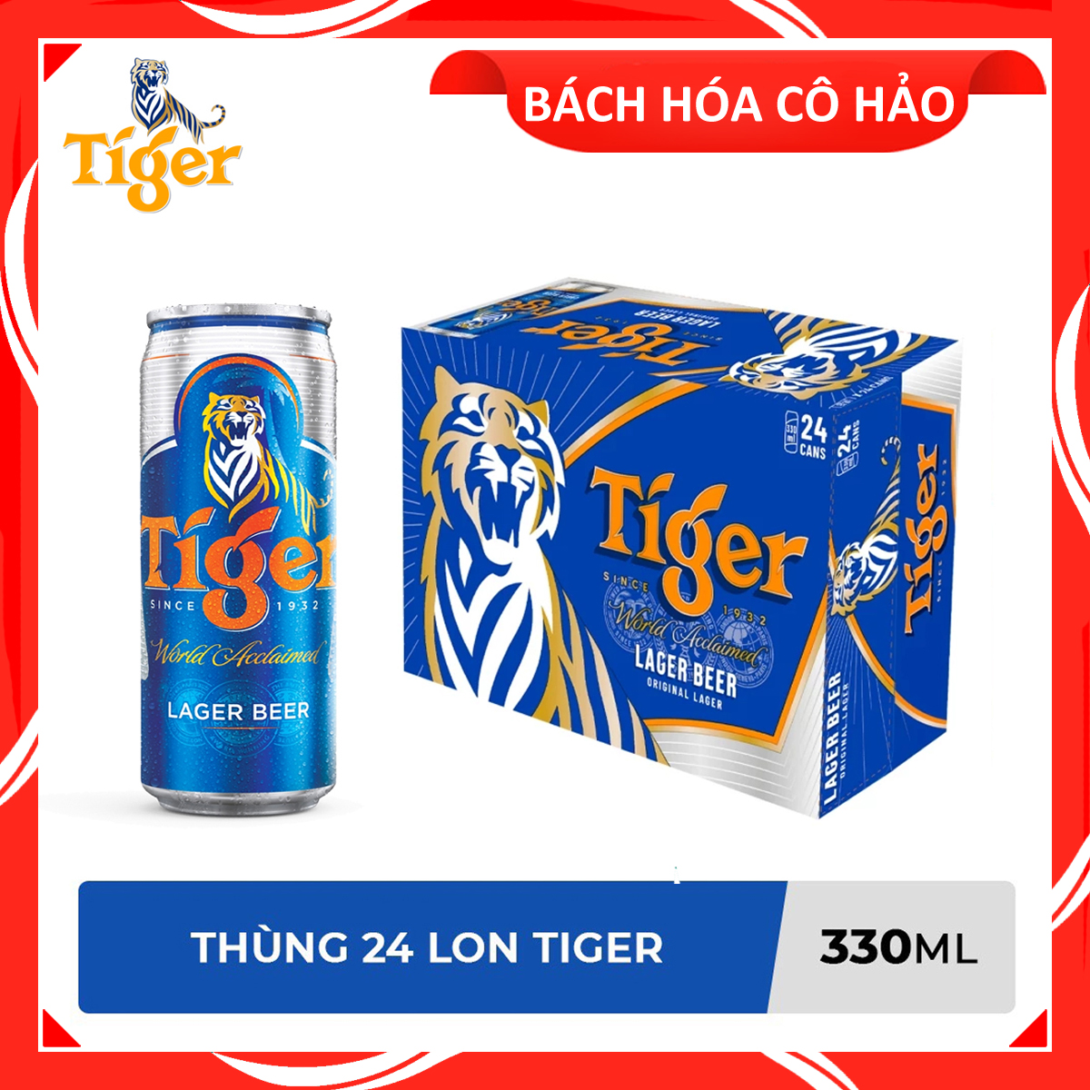 THÙNG 24 LON BIA TIGER 330ML