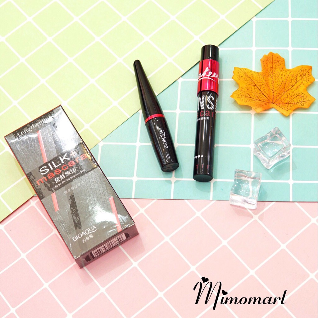 Chuốt Mi Mascara 2In1 Kèm Cây Bụi Làm Dài Mi Silk