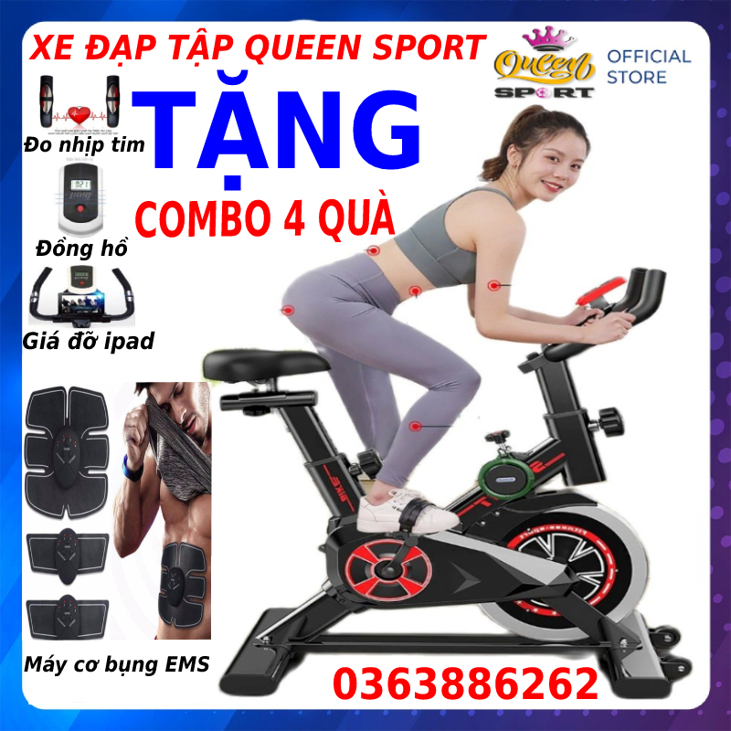 Xe đạp tập thể dục thể thao toshiko x8 tặng má phanh dự phòng + cảm biến nhịp tim + đồng hồ đo 7 chỉ