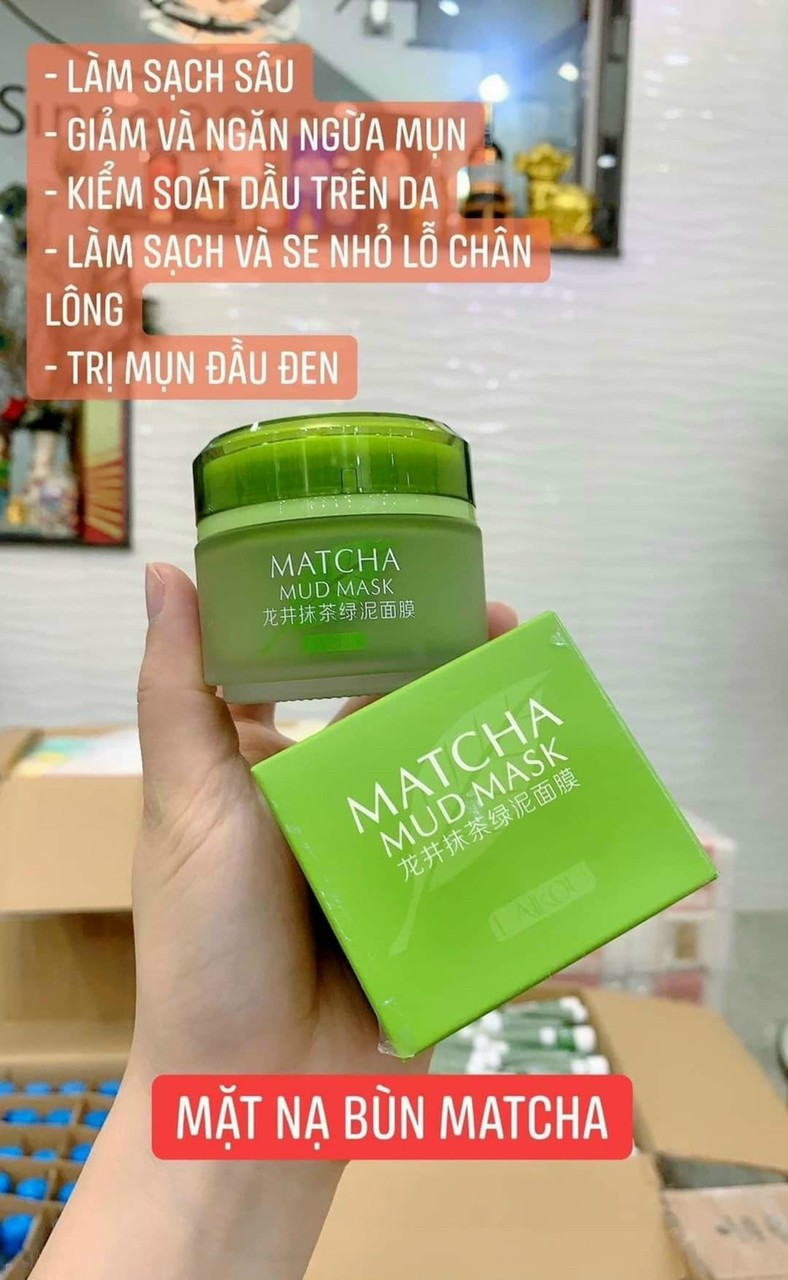 [Hcm]Mặt Nạ Trà Xanh Matcha Mud Mask Laikou+Tặng Kèm Cọ Quét