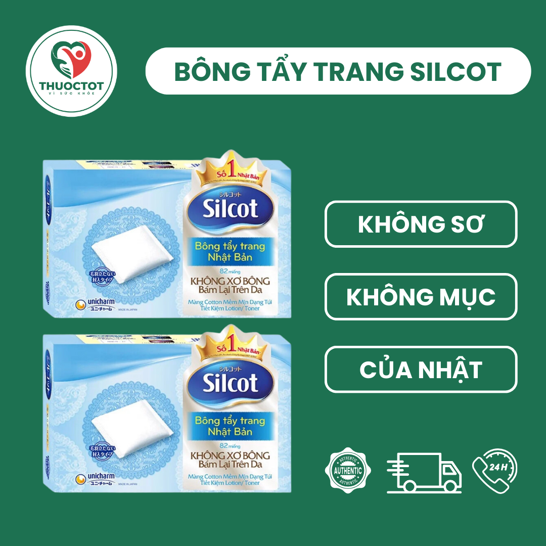 Bông tẩy trang Silcot 82 miếng của Nhật Bản Bông tẩy trang Silcot Nhật Bản