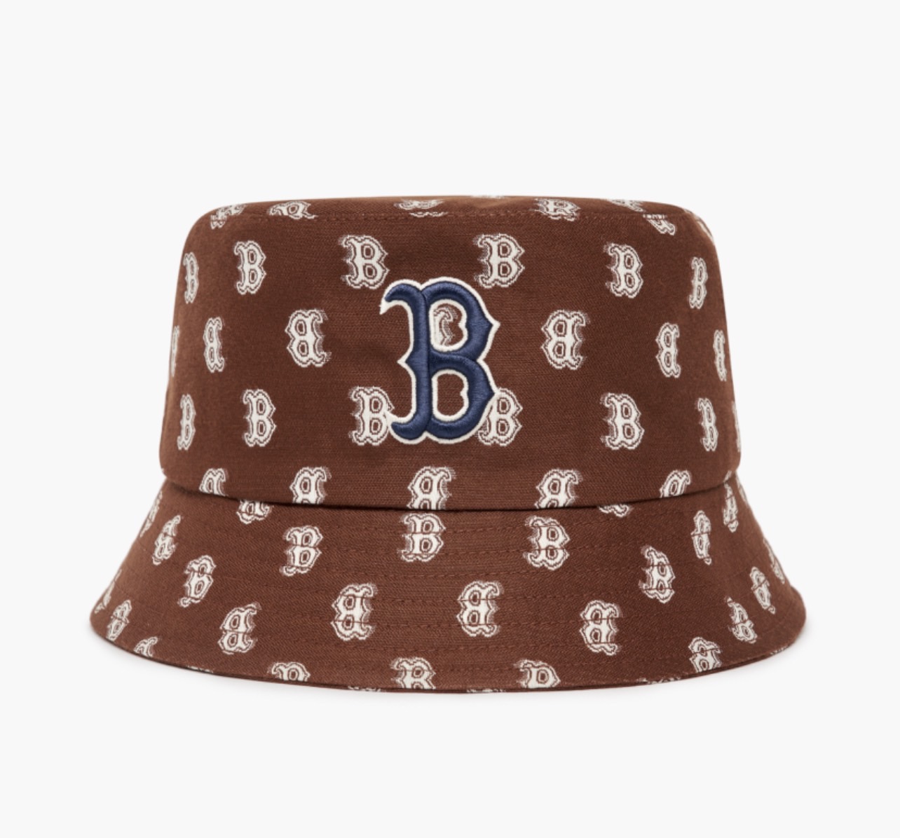 Mũ MLB Classic Monogram Bucket Hat Boston Red Sox 3Ahtff02N Màu Nâu logo chữ b và màu xanh Lá logo ny