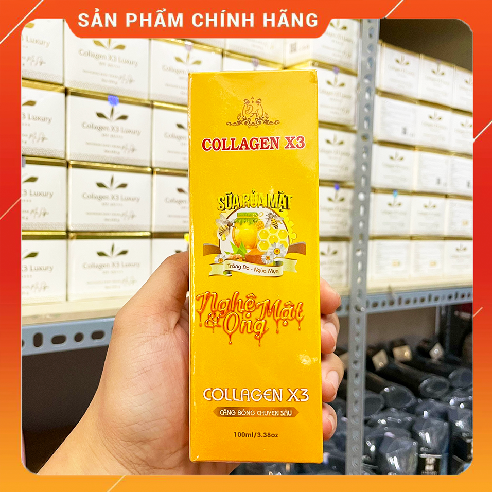 [Chính hãng] Sữa rửa mặt nghệ mật ong Collagen X3 Luxury mỹ phẩm Đông Anh