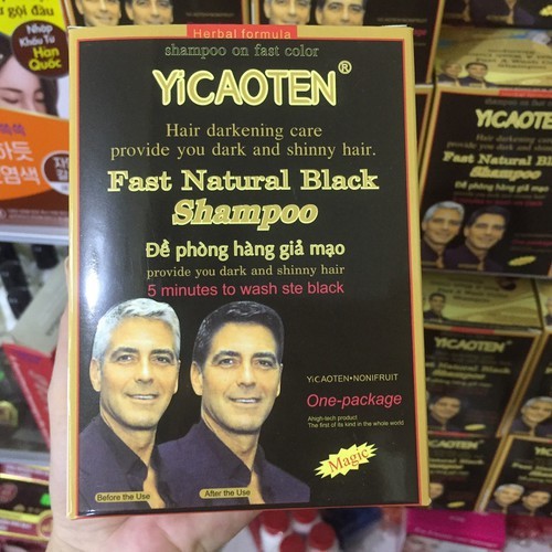 [HCM]Dầu gội là đen – DẦU GỘI NHUỘM TÓC ĐEN YICAOTEN – Dầu gội