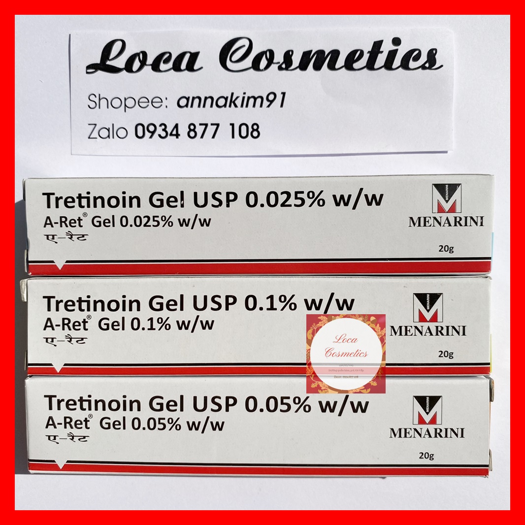 Tretinoin aret gel USP 0.025% 0.05% 0.1% - Gel giảm mụn chống lão hóa đều màu da