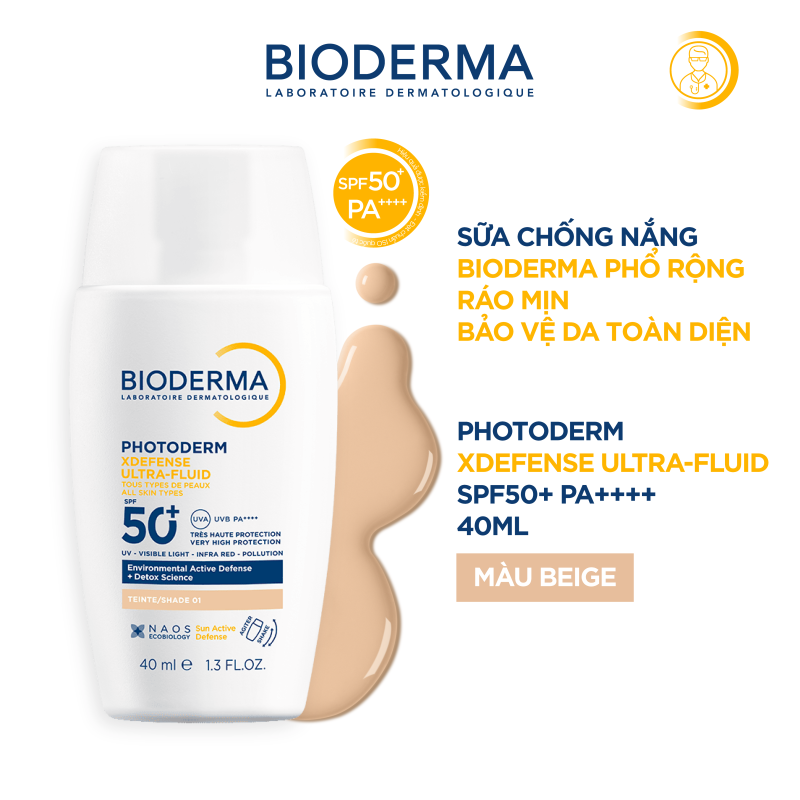 Sữa chống nắng Bioderma phổ rộng ráo mịn bảo vệ da toàn diện Photoderm XDefense Ultra-fluid SPF50+ 40ml (Không màu)